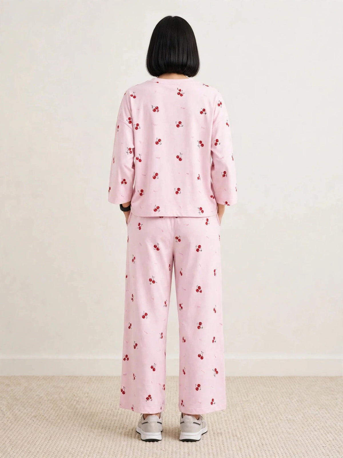 Women's Premium Barbary Fabric Sleepwear Set – Loose Trouser & Short Tee
