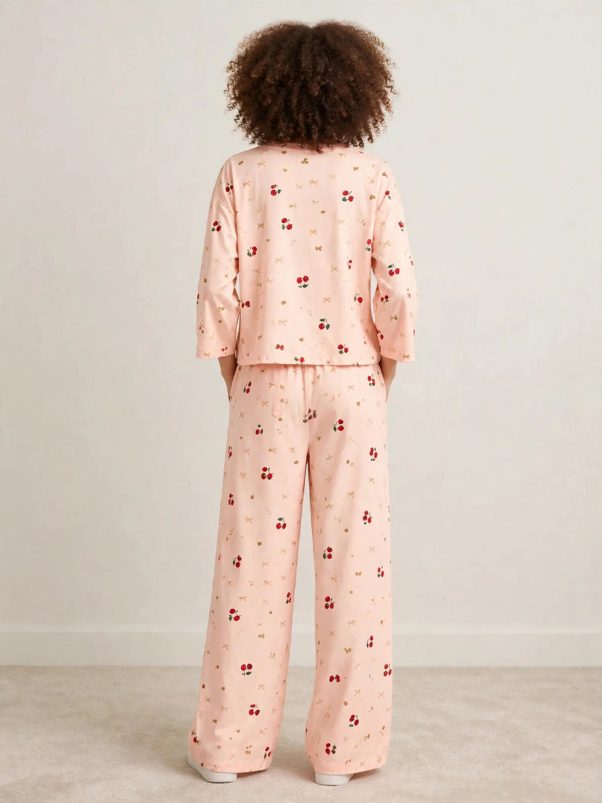 Women's Premium Barbary Fabric Sleepwear Set – Loose Trouser & Short Tee