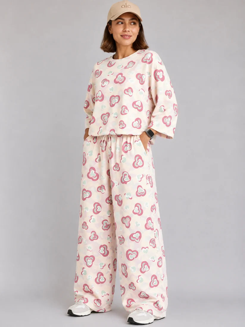 Women's Premium Barbary Fabric Sleepwear Set – Loose Trouser & Short Tee
