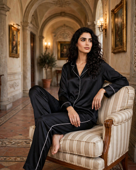 PLAIN SILK - BLACK