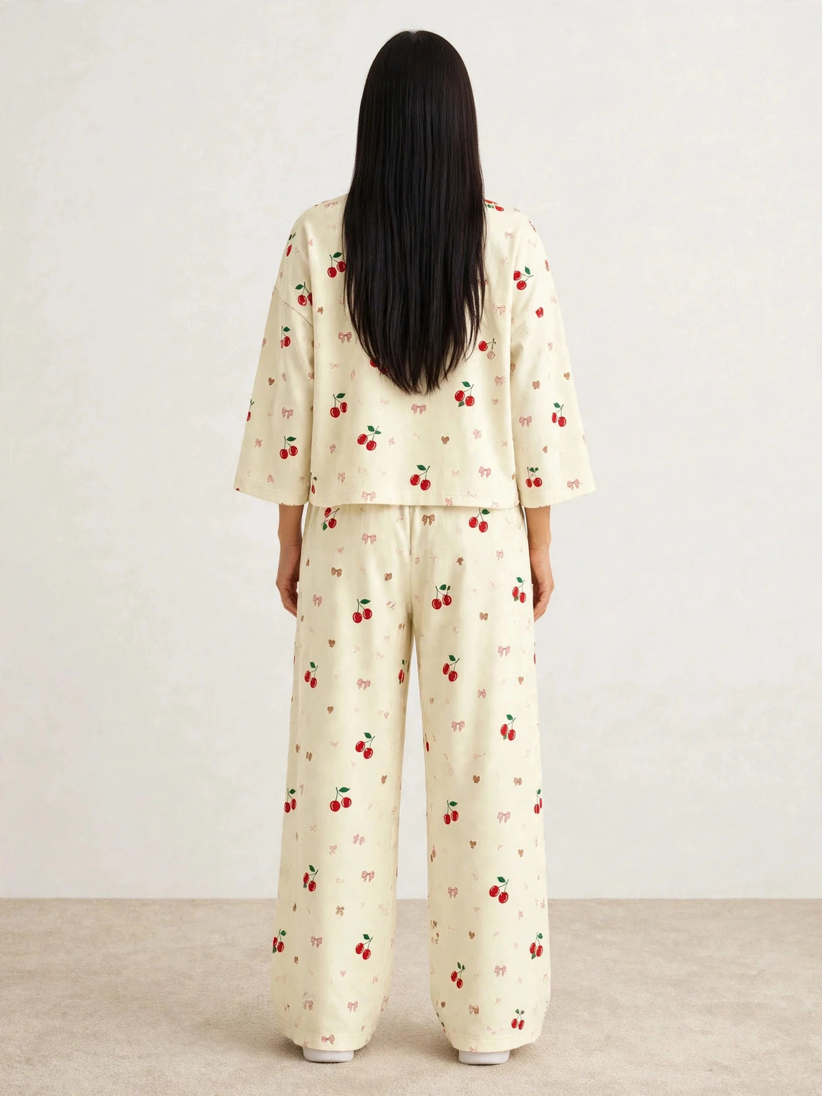 Women's Premium Barbary Fabric Sleepwear Set – Loose Trouser & Short Tee