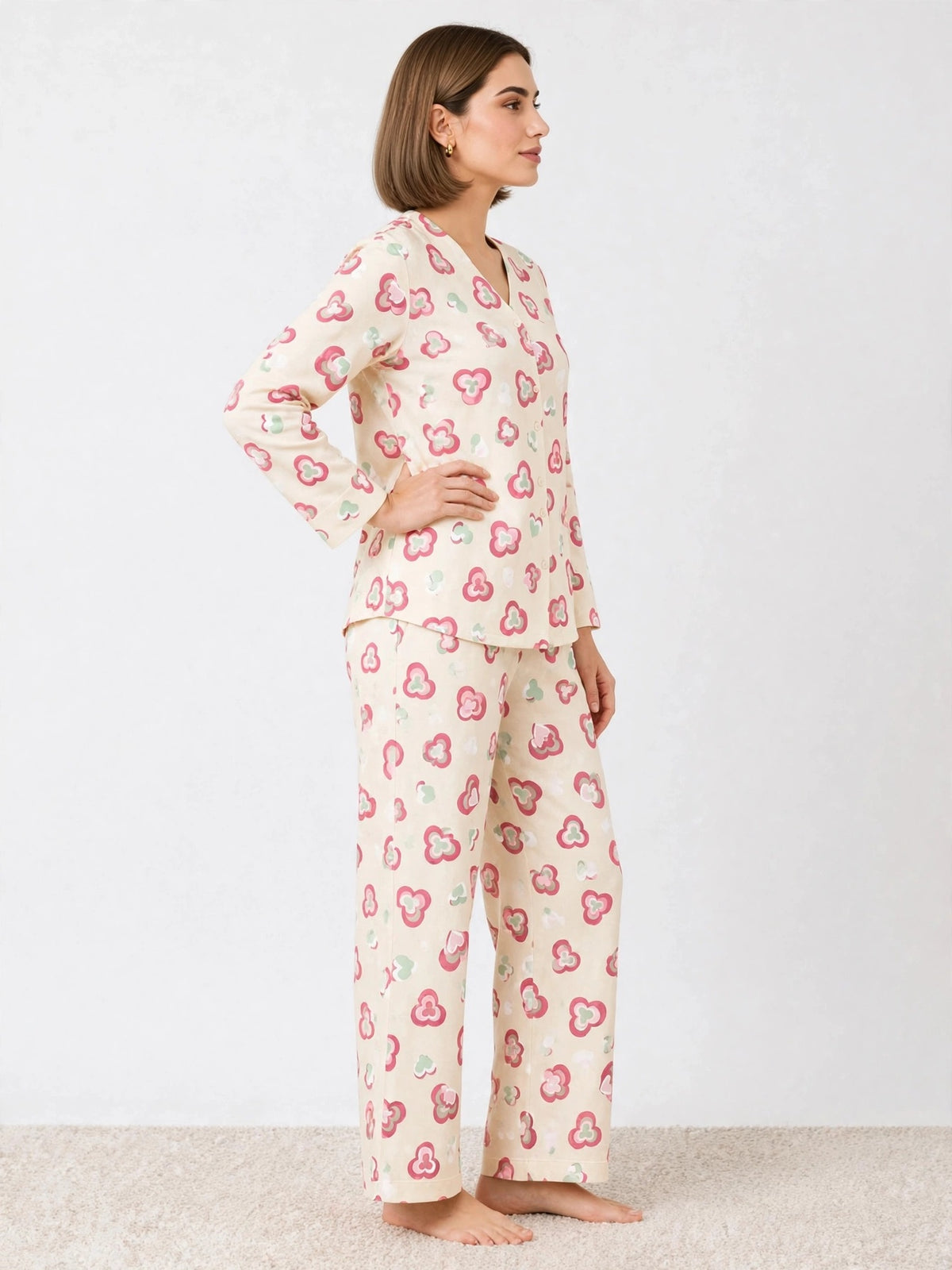 BARBARY V-NECK CO-ORD SET'S