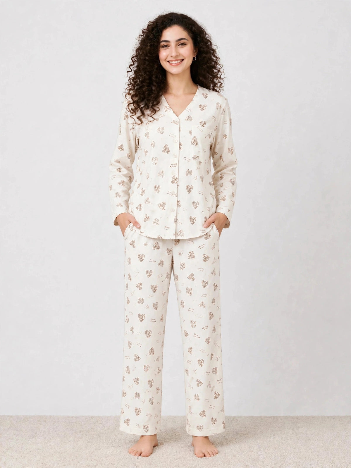 BARBARY V-NECK CO-ORD SET'S
