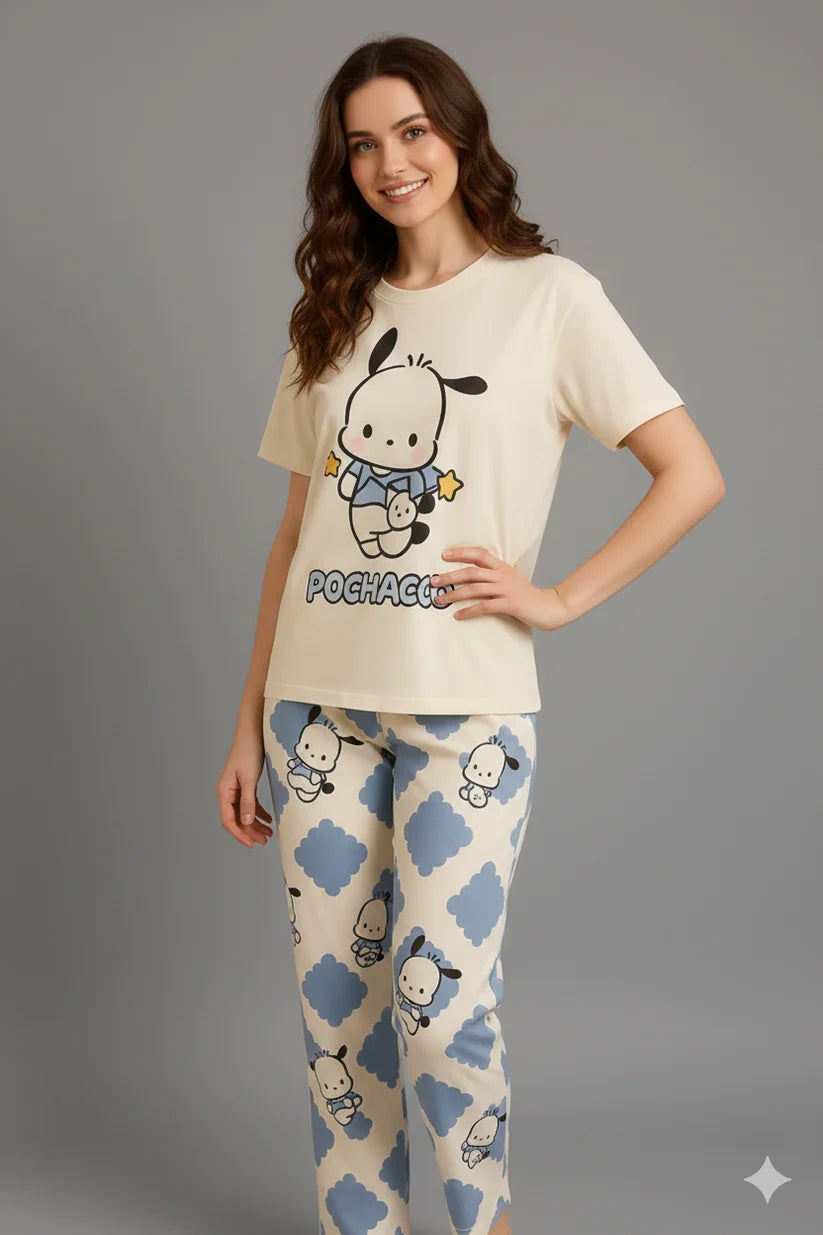 WHITE PANDA COTTON PJ SUIT- P4