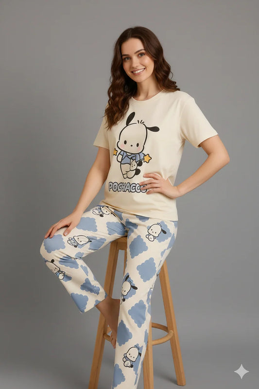 WHITE PANDA COTTON PJ SUIT- P4