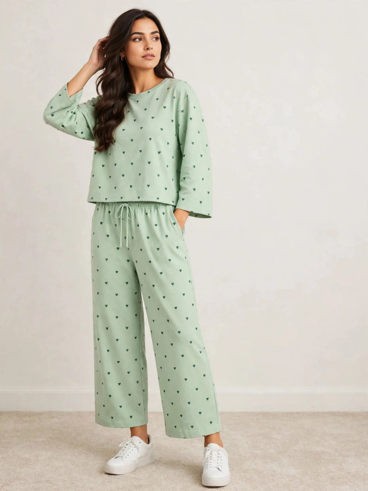 Women's Premium Barbary Fabric Sleepwear Set – Loose Trouser & Short Tee