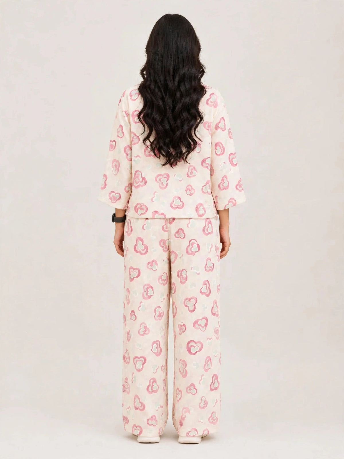 Women's Premium Barbary Fabric Sleepwear Set – Loose Trouser & Short Tee