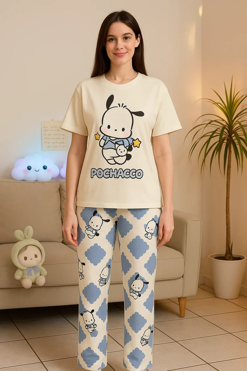 WHITE PANDA COTTON PJ SUIT- P4