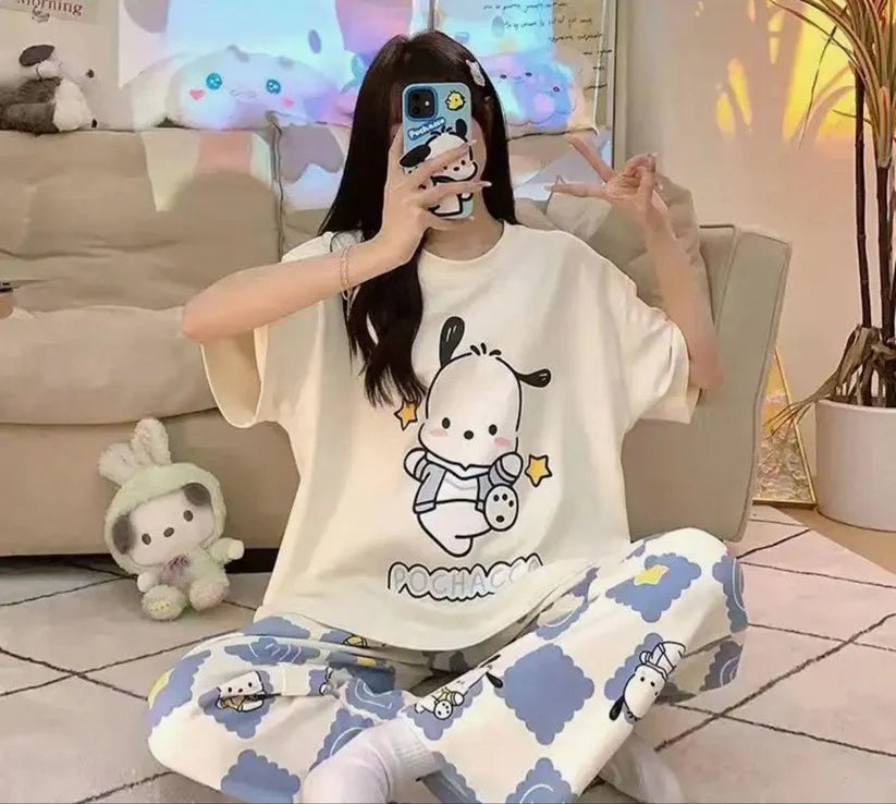 WHITE PANDA COTTON PJ SUIT- P4