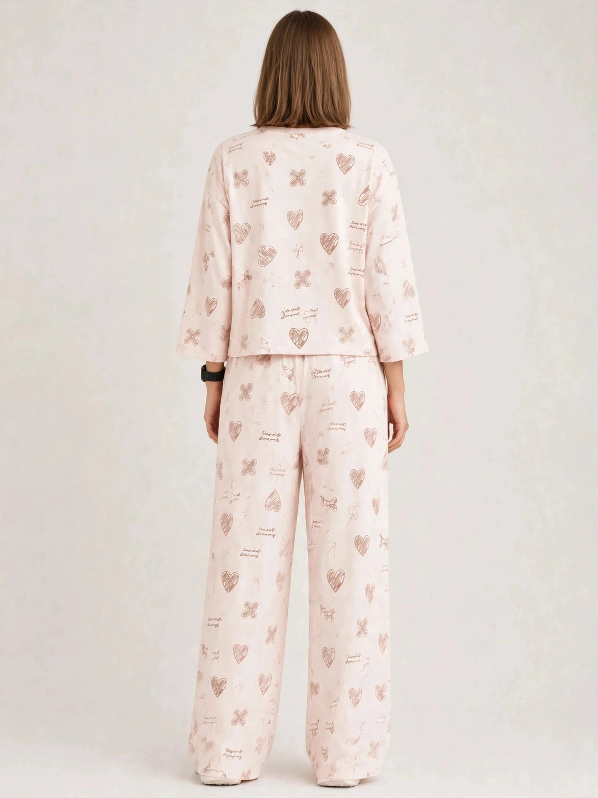 Women's Premium Barbary Fabric Sleepwear Set – Loose Trouser & Short Tee