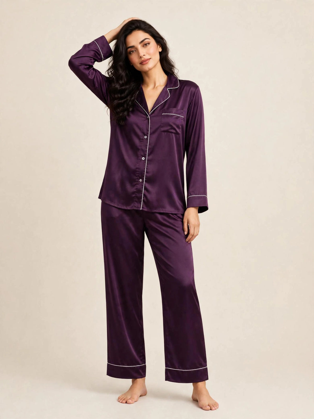 PLAIN SILK - MIDNIGHT PURPLE
