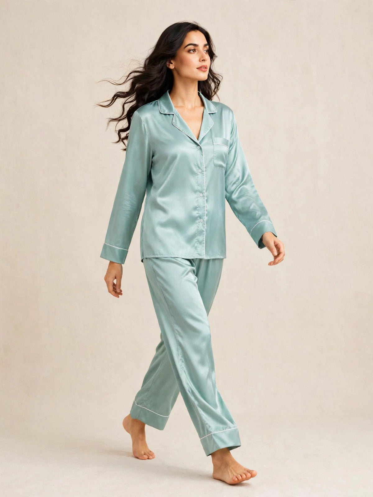 PLAIN SILK - SEAFOAM GREEN