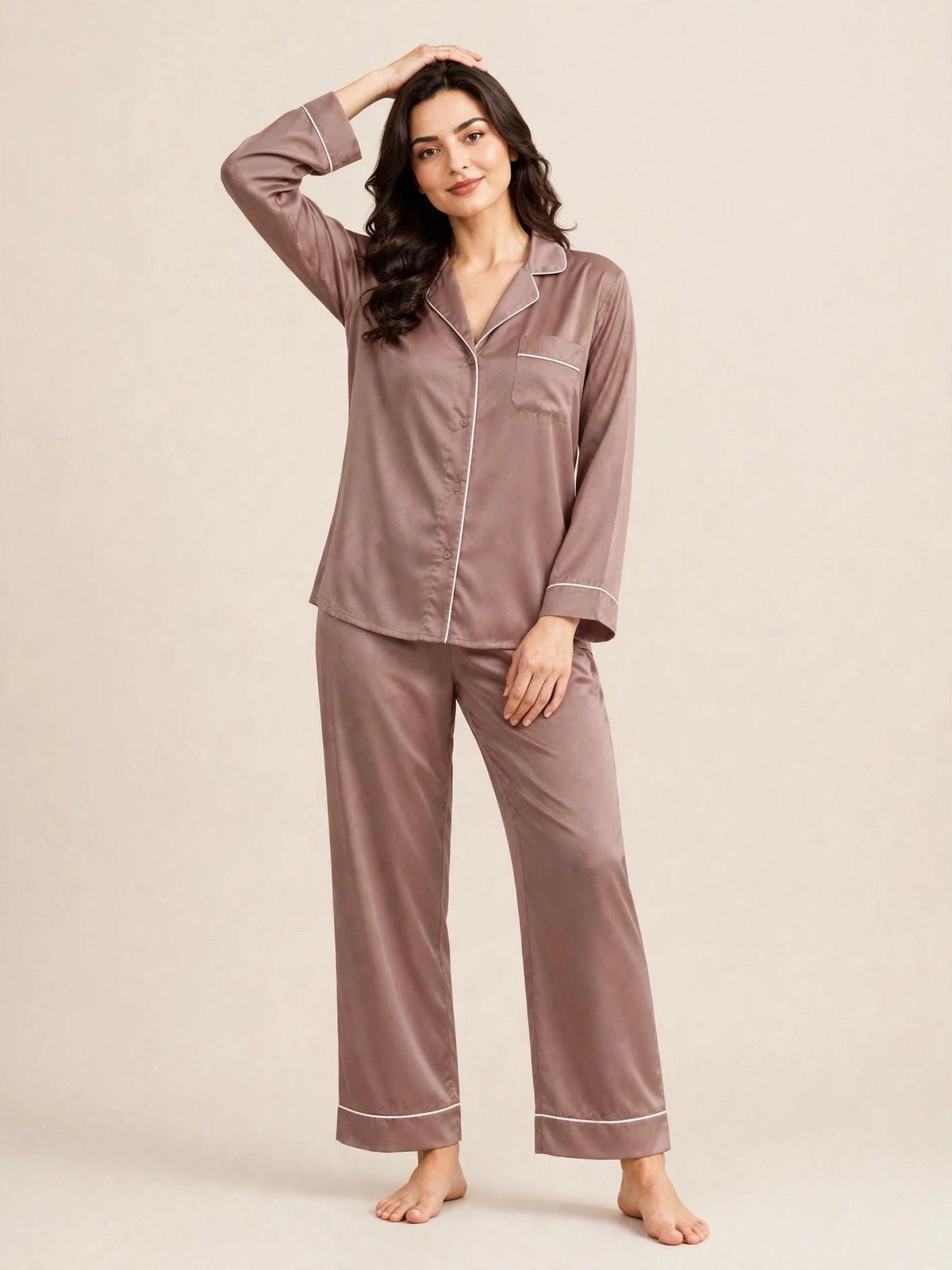 PLAIN SILK - DUST BROWN