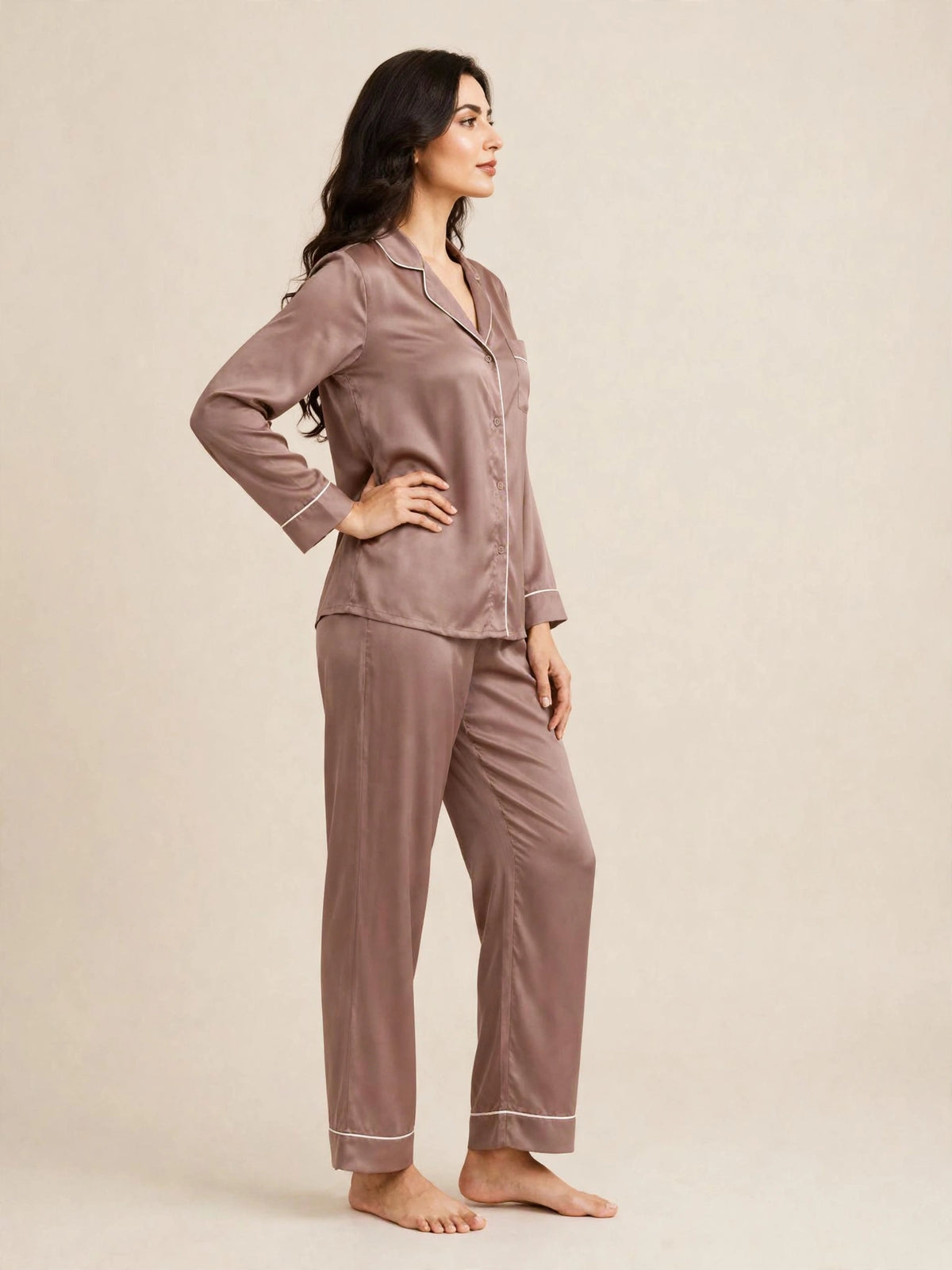PLAIN SILK - DUST BROWN