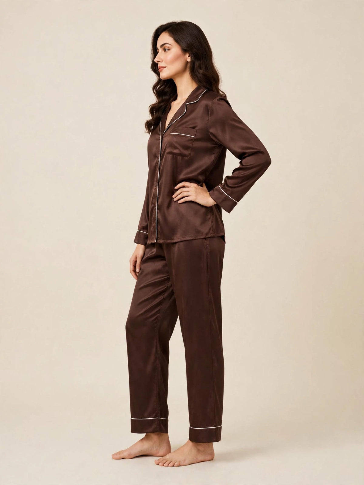 PLAIN SILK - BROWN