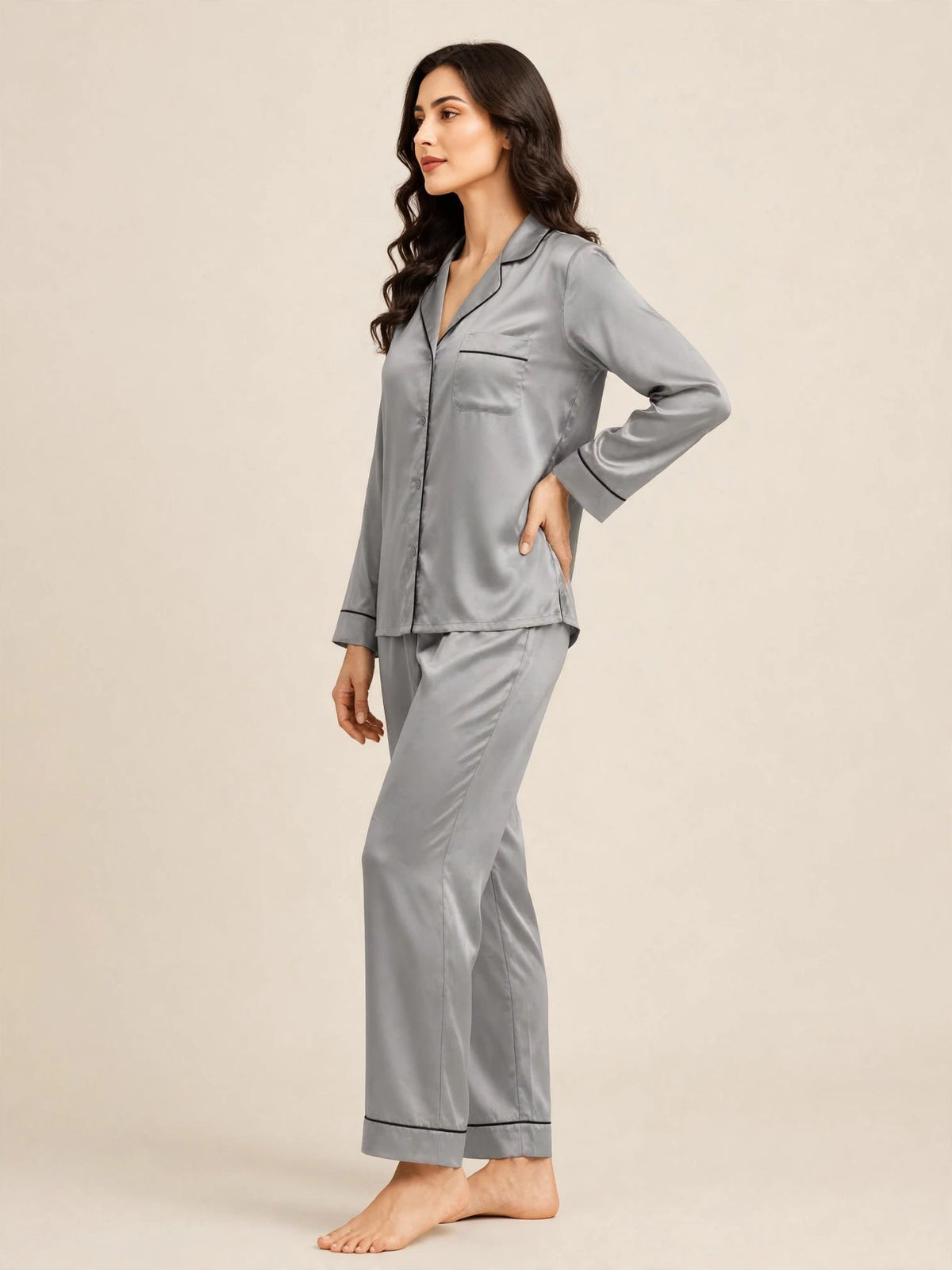 PLAIN SILK - GREY
