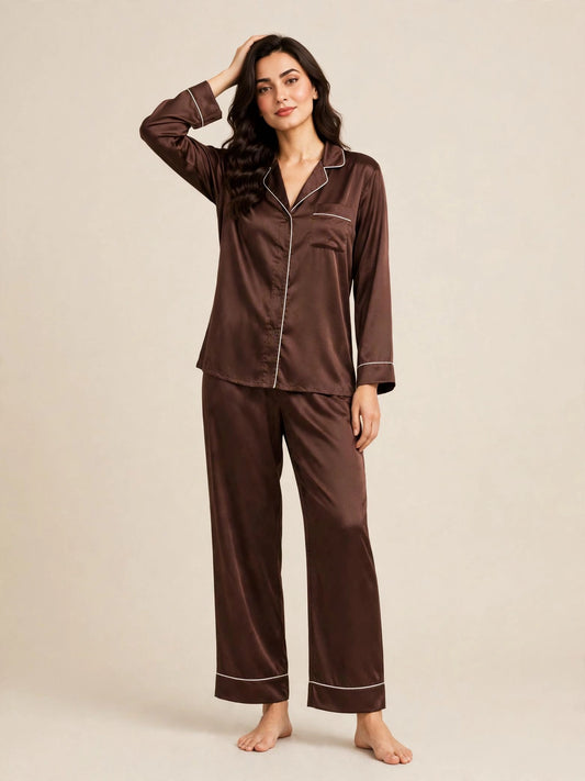 PLAIN SILK - BROWN